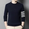 A new autumn and winter men's casual solid-color warm sweater with wool as the base layer Specification image
